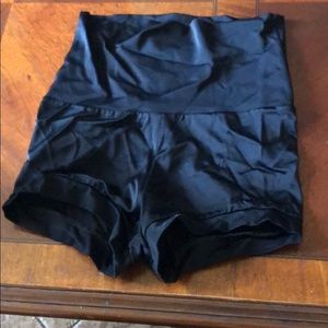 Black high waisted dance shorts